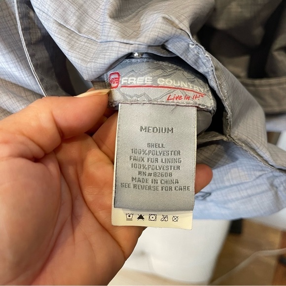 Free Country Reversible Gray Light Fleeced Hooded Jacket Sz  M - Picture 3 of 8